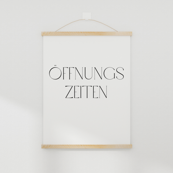 Bild auf dem ein Banner mit dem Wort: Öffnungszeiten zu sehen ist.